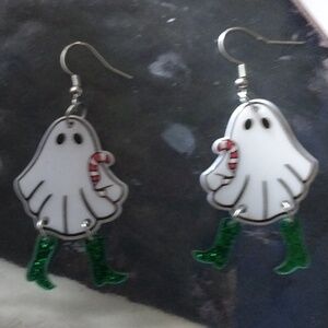 Christmas Ghost holding candy cane